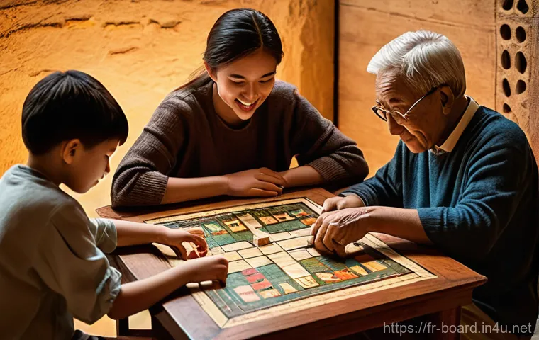 보드게임 박물관 소개 - **Prompt:** A diverse group of four to five people of varying ages &ndash; from a curious child wearing a ...