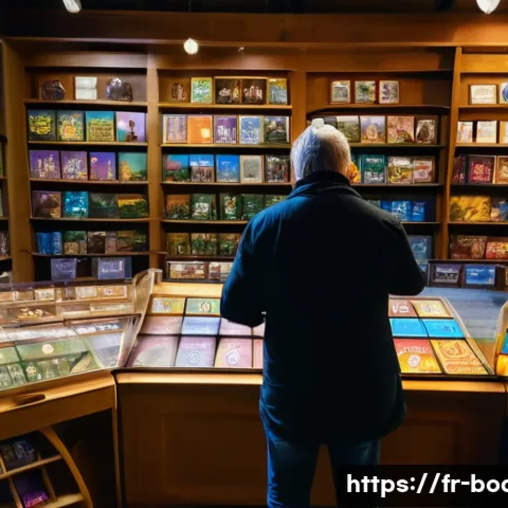 보드게임 해외 직구 - A cozy and inviting European board game shop interior filled with shelves of colorful board games, i...