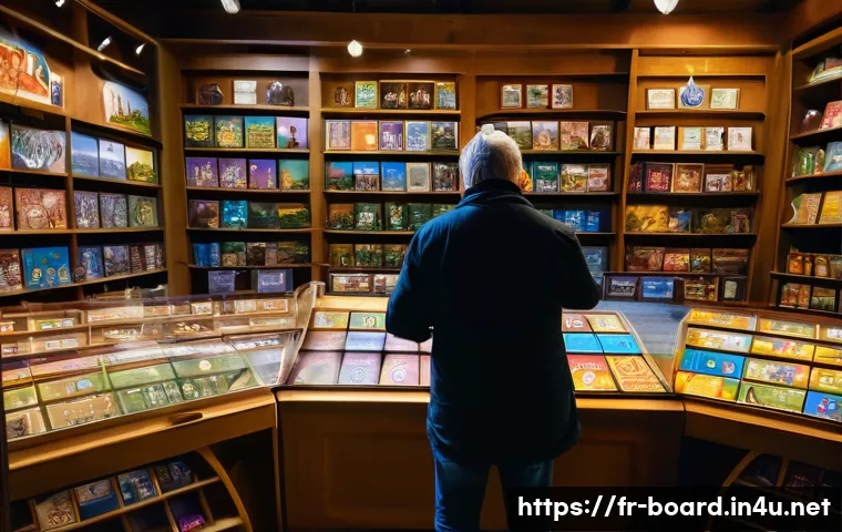 보드게임 해외 직구 - A cozy and inviting European board game shop interior filled with shelves of colorful board games, i...