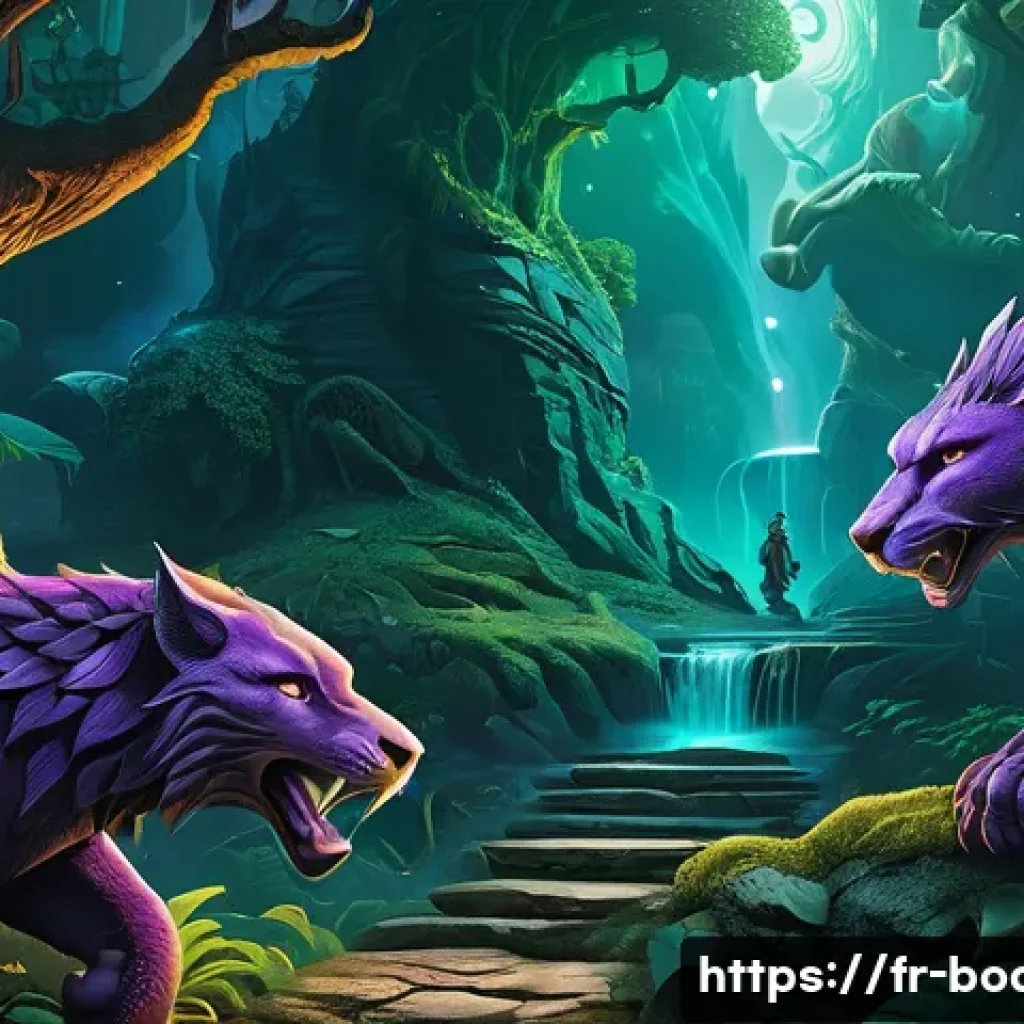 보드게임 브랜딩 전략 - A vibrant and immersive board game box cover design featuring a fantasy adventure theme with rich, d...