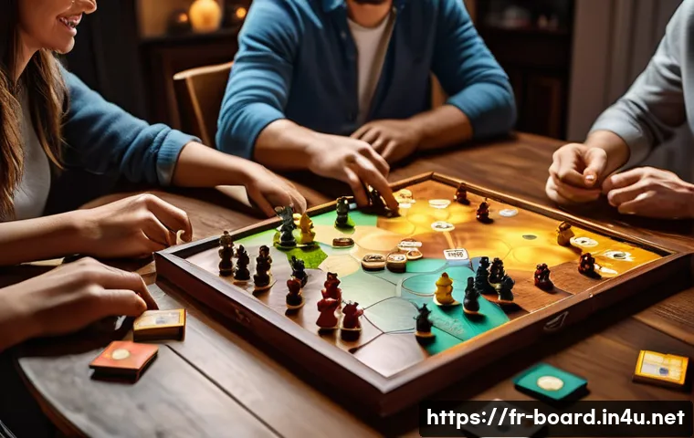 보드게임과 창의적 스토리텔링 - A vibrant and cozy living room scene where a diverse group of friends and family are gathered around...